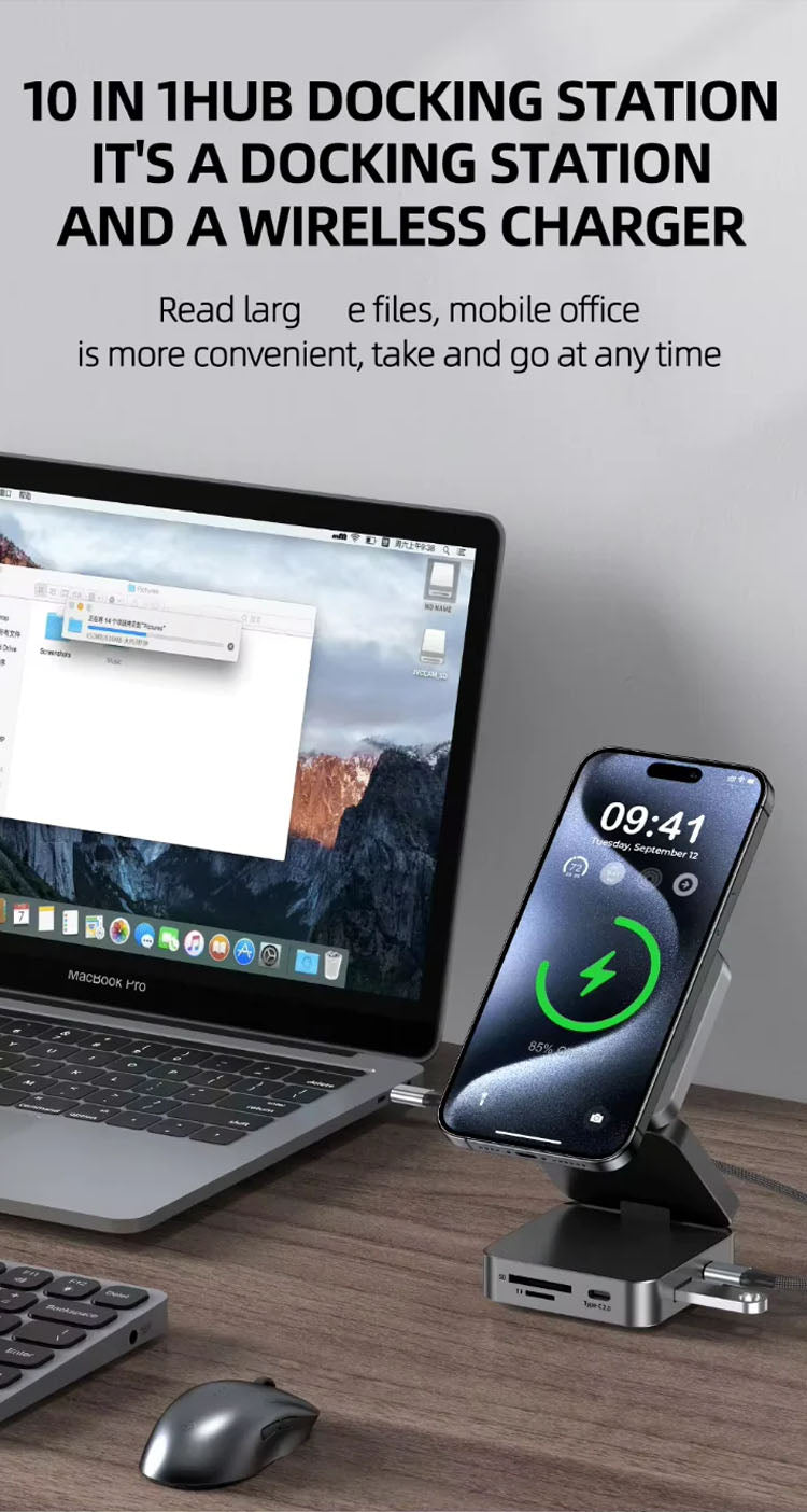10-in-1 Hub Foldable Wireless Charger
