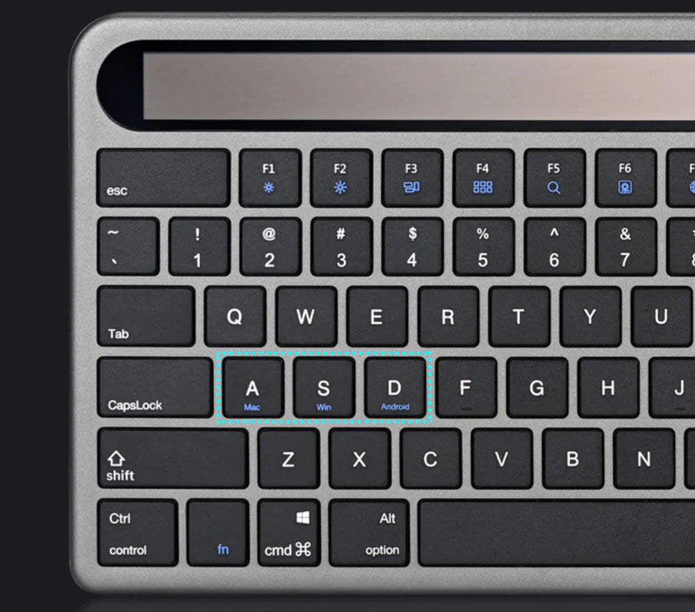 Solar Powered Wireless Bluetooth Keyboard