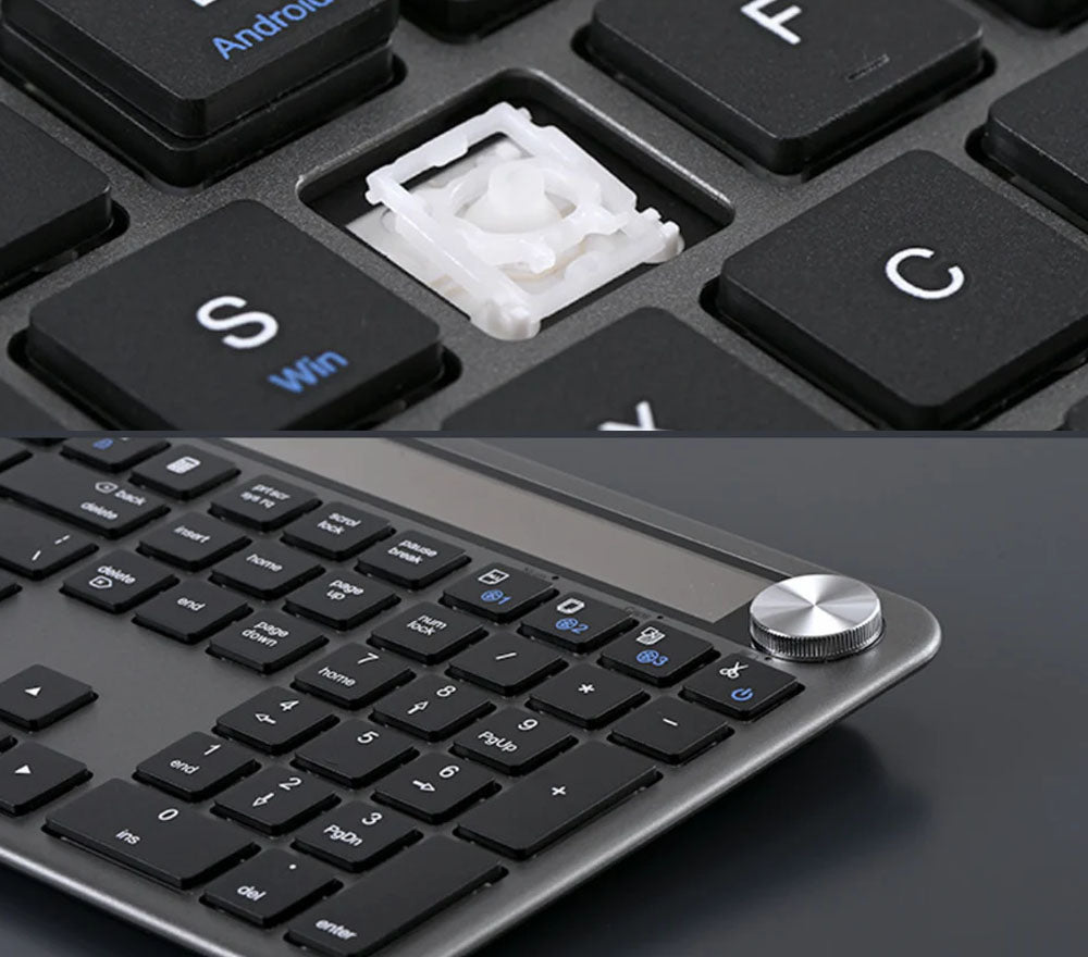 Solar Powered Wireless Bluetooth Keyboard