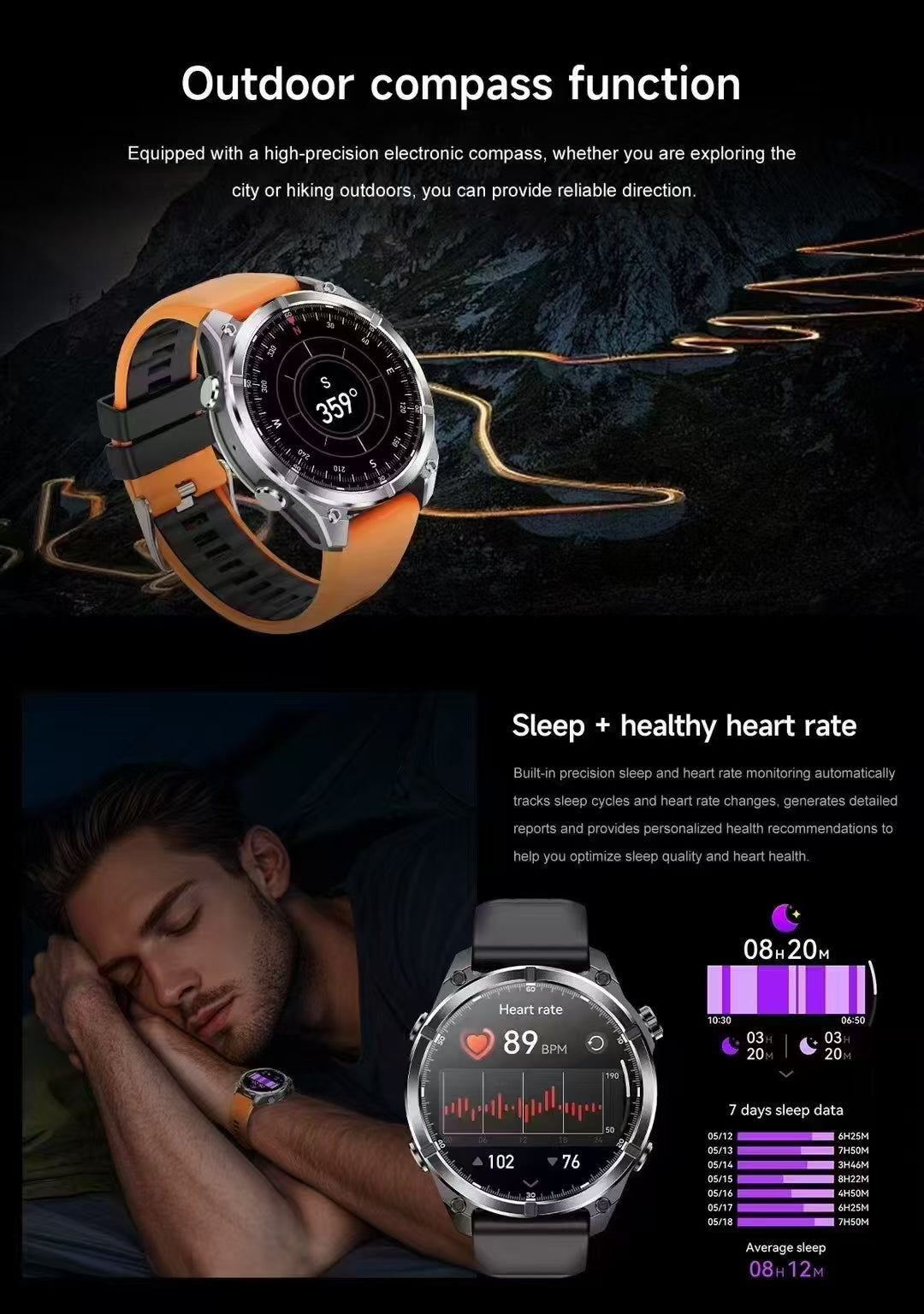 3ATM Waterproof Smartwatch